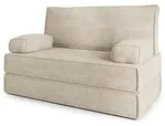 BETTSOFA LADIA aus Schaumstoff Kordstoff Creme Schlaffunktion