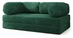 BETTSOFA ALVIO aus Schaumstoff Kordstoff Gr&uuml;n Schlaffunktion