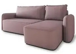 ECKSOFA DOLVER Rosa Pl&uuml;sch-Stoff mit Schlaffunktion