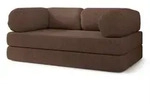 BETTSOFA EIREN aus Schaumstoff Bucle-Stoff Braun Schlaffunktion