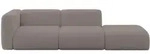 SOFA Ottomane Links MIRA-S3 296x89x70 Braun Boucl&eacute;