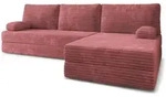 ECKSOFA ANKO modulares Boneless Sofa mit Schlaffunktion Rosa Kordstoff
