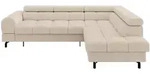 ECKSOFA mit Schlaffunktion Ottomane Rechts LUMA-L 272x203x70 Beige Velours