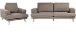 SOFA-SET 4-Sitzer Stoff Braun Kildal