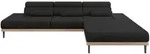 ELEKTRISCHES ECKSOFA Rechts MONA 316x205x85 Schwarz Velours