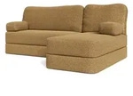 ECKSOFA SABI modulares Boneless Sofa mit Schlaffunktion Orange Boucle-Stoff