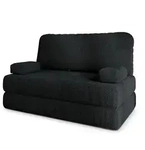 BETTSOFA KESTE aus Schaumstoff Bucle-Stoff Schwarz Schlaffunktion