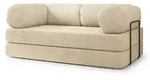BETTSOFA EIREN aus Schaumstoff Bucle-Stoff Creme Schlaffunktion