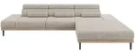 ELEKTRISCHES ECKSOFA Rechts MONA 316x205x85 Beige Velours