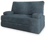 BETTSOFA LADIA aus Schaumstoff Kordstoff Grau Schlaffunktion