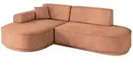 ECKSOFA Ottomane Links MARI-L1-v3 - 243x171x83 cm Orange Velours