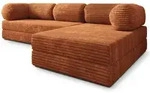 ECKSOFA ETERA modulares Boneless Sofa mit Schlaffunktion Braun Kordstoff