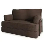 BETTSOFA LADIA aus Schaumstoff Kordstoff Braun Schlaffunktion