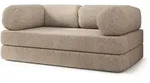 BETTSOFA EIREN aus Schaumstoff Bucle-Stoff Beige Schlaffunktion
