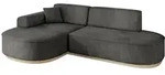 ECKSOFA Ottomane Links MARI-L1-v1 - 243x171x83 cm Dunkelgrau Velours