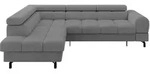 ECKSOFA mit Schlaffunktion Ottomane Links LUMA-L 272x203x70 Grau Velours