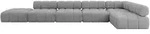 ECKSOFA modulares Sofa Favio-L3 - 475x190x70 cm Hellgrau Velours