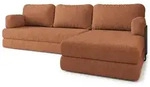 ECKSOFA LEA modulares Boneless Sofa mit Schlaffunktion Orange Boucle-Stoff