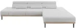 ELEKTRISCHES ECKSOFA Rechts MONA 316x205x85 Hellgrau Boucl&eacute;