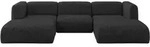 WOHNLANDSCHAFT MIRA-U1 317x179x70 Schwarz Velours