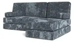 ECKSOFA NOTIA modulares Boneless Sofa mit Schlaffunktion Grau Kordstoff