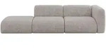 SOFA Ottomane Rechts MIRA-S3 296x89x70 Hellgrau Velours