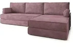ECKSOFA ANKO modulares Boneless Sofa mit Schlaffunktion Lila Kordstoff