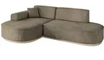 ECKSOFA Ottomane Links MARI-L1-v1 - 243x171x83 cm Dunkelbraun Velours