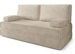 BETTSOFA SILAR aus Schaumstoff Kordstoff Creme Schlaffunktion