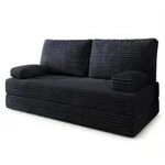 BETTSOFA SILAR aus Schaumstoff Kordstoff Schwarz Schlaffunktion