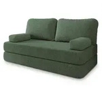 BETTSOFA NIKSI aus Schaumstoff Bucle-Stoff Gr&uuml;n Schlaffunktion