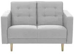 2-Sitzer-Sofa Jasmin Hellgrau Flachgewebe mit Schlaffunktion