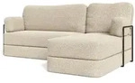 ECKSOFA SABI modulares Boneless Sofa mit Schlaffunktion Creme Boucle-Stoff