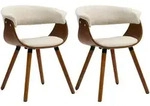 ESSZIMMERSTUHL 2er Set Polyester Holz Beige
