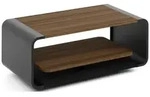 COUCHTISCH Sora in Tobacco Franklin Walnuss mit abgerundetem schwarzem Metallgestell