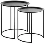 BEISTELLTISCH 2er-Set Rund Schwarz Twins
