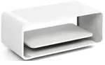 COUCHTISCH Sora in Wei&szlig; mit abgerundetem wei&szlig;em Metallgestell 100/50/41 cm