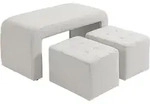 FUSSHOCKER 3 tlg., Sitzhocker, Wei&szlig;