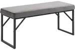 BETTBANK in Samtoptik, Schlafzimmer, bis 200 kg Belastbar, Stahl, Dunkelgrau