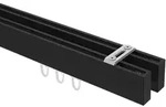 GARDINENSTANGE INNENLAUF Smartline Paxo 100 cm, 2-l&auml;ufig, 14x35 mm Schwarz