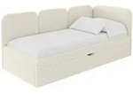 EINZELLBETT Jugendbett mit Bettkasten und Matratze H3/H4, Links - ALVY 100x200...