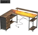 GAMING TISCH aus Spanplatte Stahl Rustikal-Braun