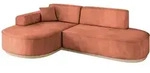ECKSOFA Ottomane Links MARI-L1-v1 - 243x171x83 cm Koralle Velours