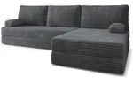 ECKSOFA ANKO modulares Boneless Sofa mit Schlaffunktion Grau Kordstoff