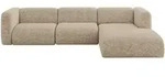 ECKSOFA Ottomane Rechts MIRA-L2 318x179x89 Braun Velours