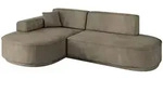 ECKSOFA Ottomane Links MARI-L1-v3 - 243x171x83 cm Dunkelbraun Velours