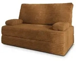 BETTSOFA LADIA aus Schaumstoff Kordstoff Orange Schlaffunktion