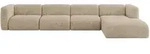 ECKSOFA Ottomane Rechts MIRA-L3 409x179x70 Braun Velours