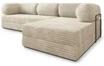 ECKSOFA ETERA modulares Boneless Sofa mit Schlaffunktion Creme Kordstoff
