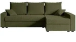 ECKSOFA mit Schlaffunktion und Bettkasten ALESIA-L 231x140x90 cm Gr&uuml;n Boucl&eacute;